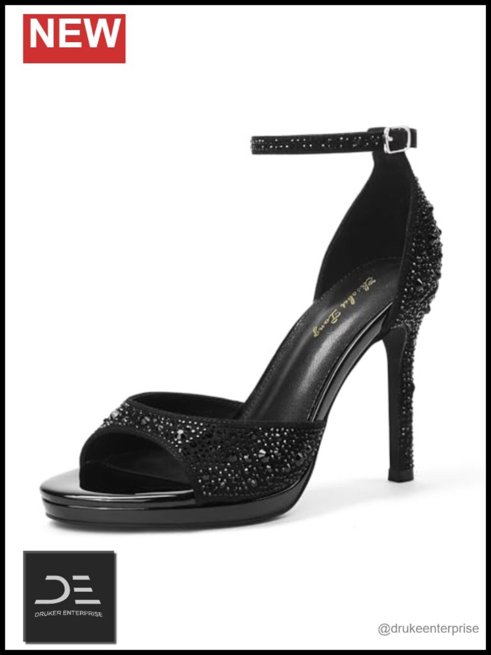 Women's 4.3-Inch Stiletto Heeled Sandals with Ankle Strap & Platform